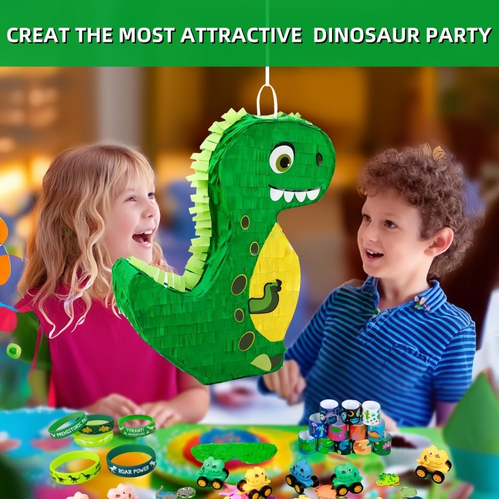 Dinosaur Pinata for Boys Birthday Party Dino Pull String Pinata Birthday Party Supplies for Kids Dinosaur Themed Party 12 x 16 x 3 Inches