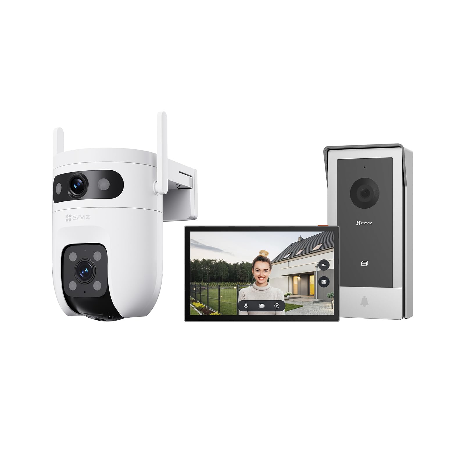 EZVIZ Lotes de CP5 Videoportero WiFi y C9C 2K+2K Camara de Vigilancia Exterior
