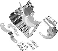 Vista 4 de TCT-MOTORPARTS Cubierta de interfaz de transmisión de motor cromada para Harley Softail 2007-2017