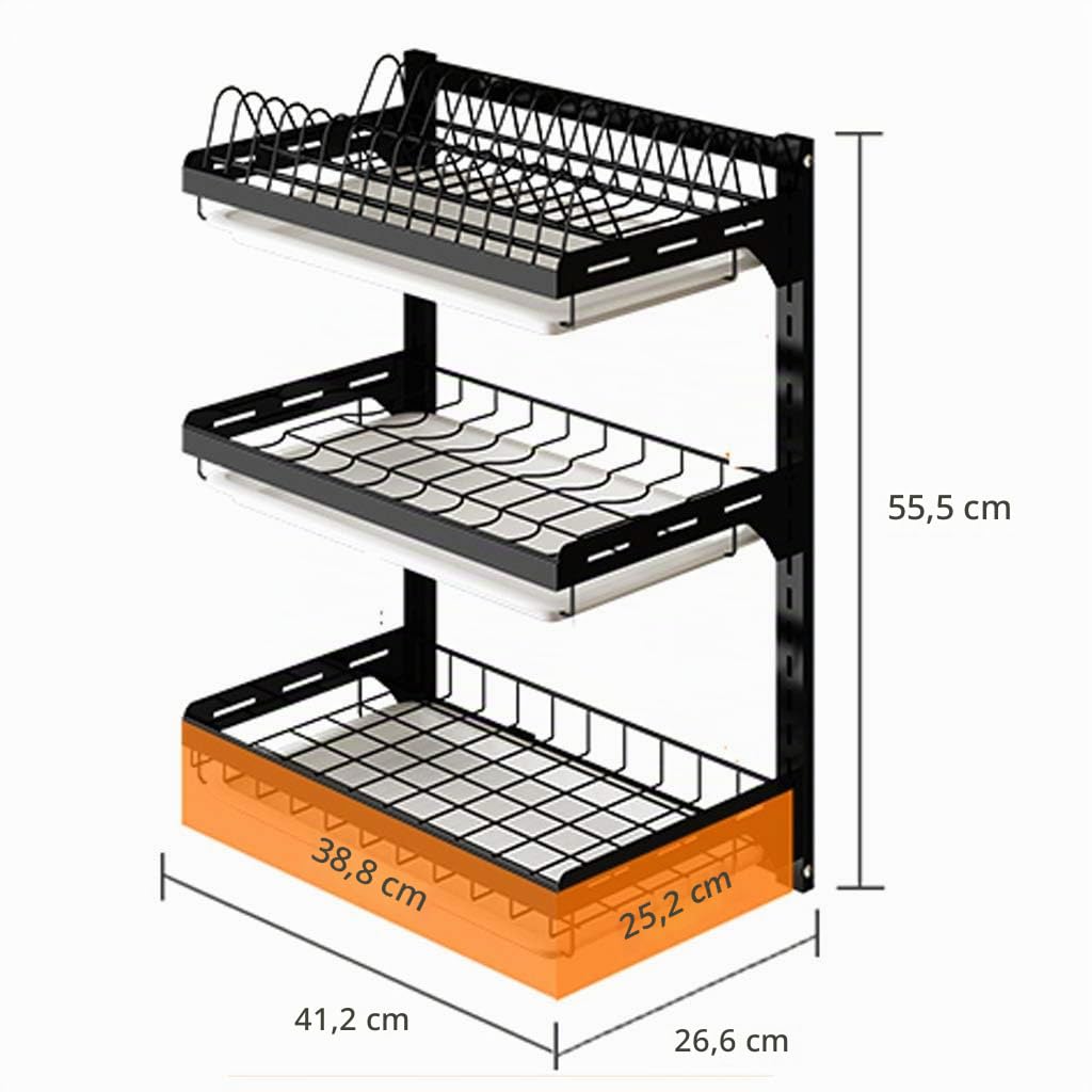 Escurridor de platos Plato de acero inoxidable estante de la pared libre del sacador Colgando cocina for guardar ESCURREPLATOS Caja de almacenamiento en rack rack de drenaje escurridor de platos para
