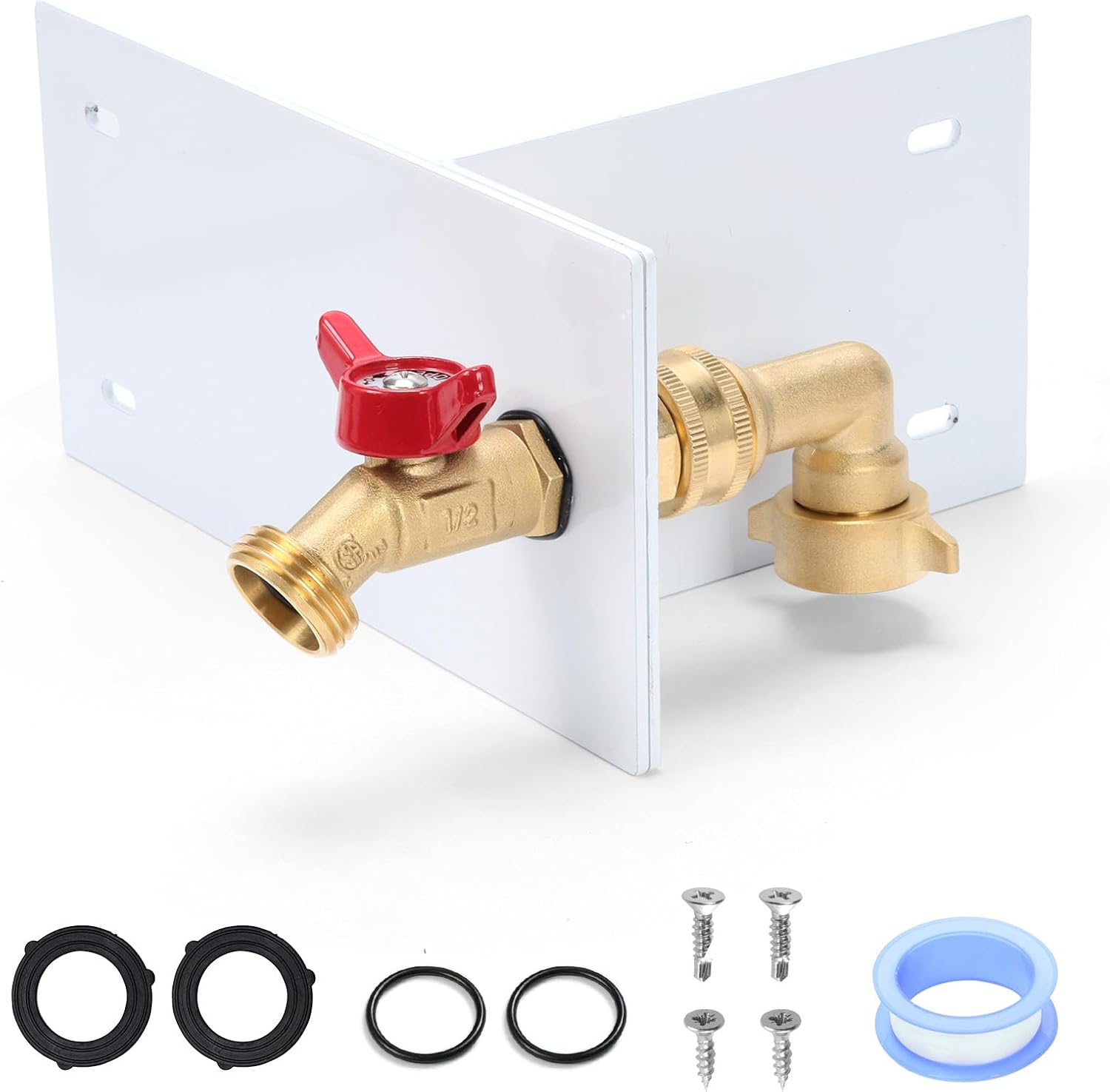 Water Spigot Kit,Garden Hose faucets，Hose bib Extender,Indoor-to-Outdoor Water Access, Durable Brass Connector & Screen Door Adapter