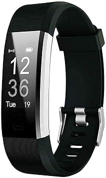 Adlynlife ID Plus Bluetooth Smart Fitness Band Watch for Men/Women with Heart Rate Activity Tracker | Steps and Calorie Counter, Blood Pressure, Distance Measure, OLED Touch Screen (Black) (Black)