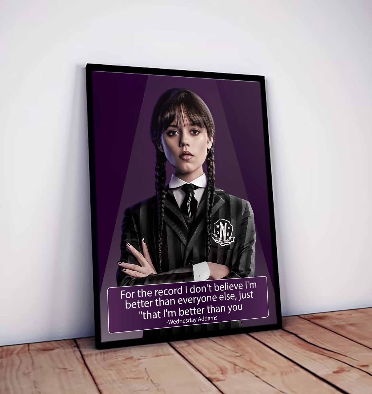 Wedneday Addams Quote on Netflix Wall Posters with Black Frame, Wall Arts Home Décor Photo Frames, 40x55cm by Spoil Your Wall