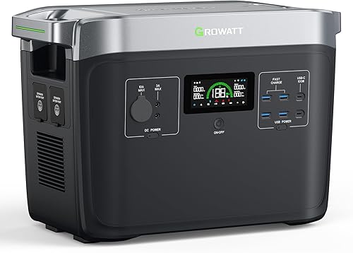 GROWATT INFINITY 2000 Pro - Batería de expansión de estación de energía portátil, batería adicional LifePo4 de 2048 Wh, 7 salidas de CC para