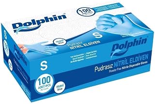 Dolphin Mavi Nitril Eldiven Pudrasız (S) 100'lü Pa