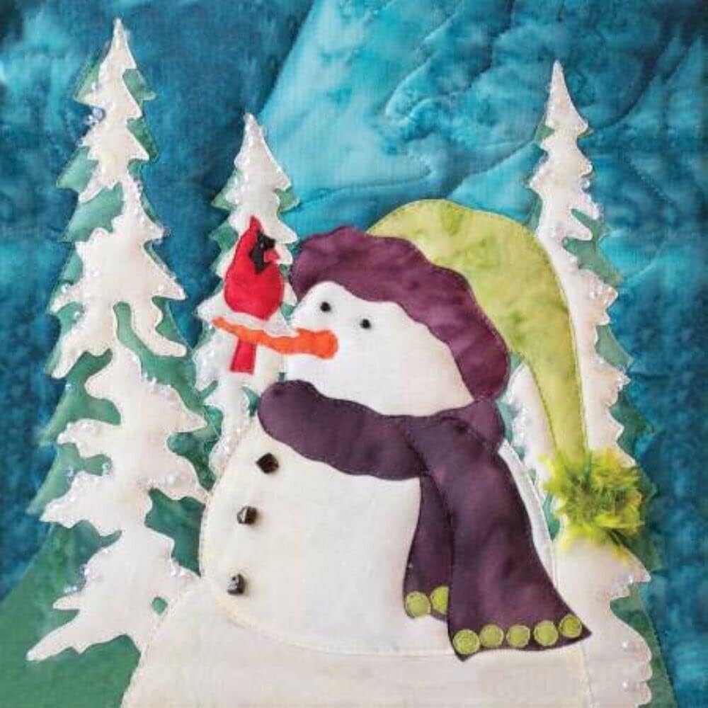 McKenna Ryan Snow Buds Fabric Art Panel Block 6 Just Chillin Cotton Fabric