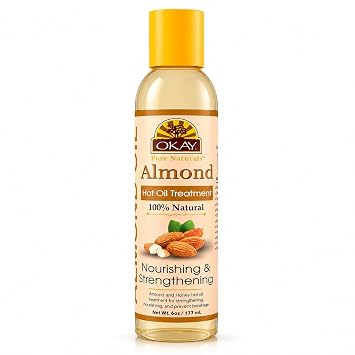 Almond Hot Oil Treatment for Strengthening Promotes Strong Hair Prevents Breakage Restores Hair Nourishes&Smoothes Cuticle Improves Hair Appearance Silicone&Paraben Free For All Hair Types and Textures Made in USA 6oz