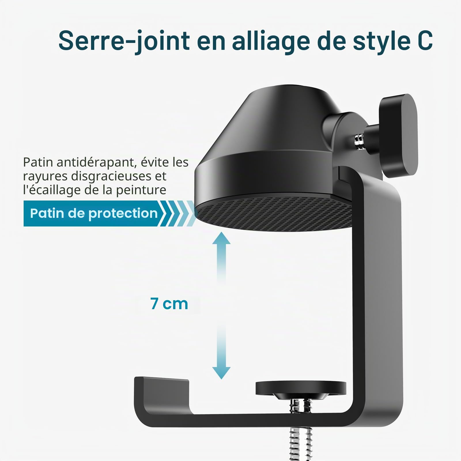 InnoGear Bras de microphone à profil bas, support de bras de microphone rotatif à 360°, bras de perche de microphone pliable pour Fifine AM8, K669B, Blue Yeti, HyperX QuadCast, SoloCast, AT2020 et