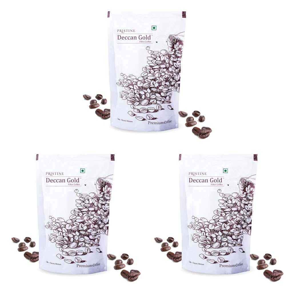 PRISTINE Deccan Gold Medium Roasted Filter Coffee Powder (Coffee-80%, Chicory-20%) 500g (Pack of 3)-image-23