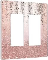 Vista 67 de Cubierta de interruptor de luz rosa brillante con purpurina de 1 banda, sin dispositivo, placa de pared en blanco decorativa para adolescentes