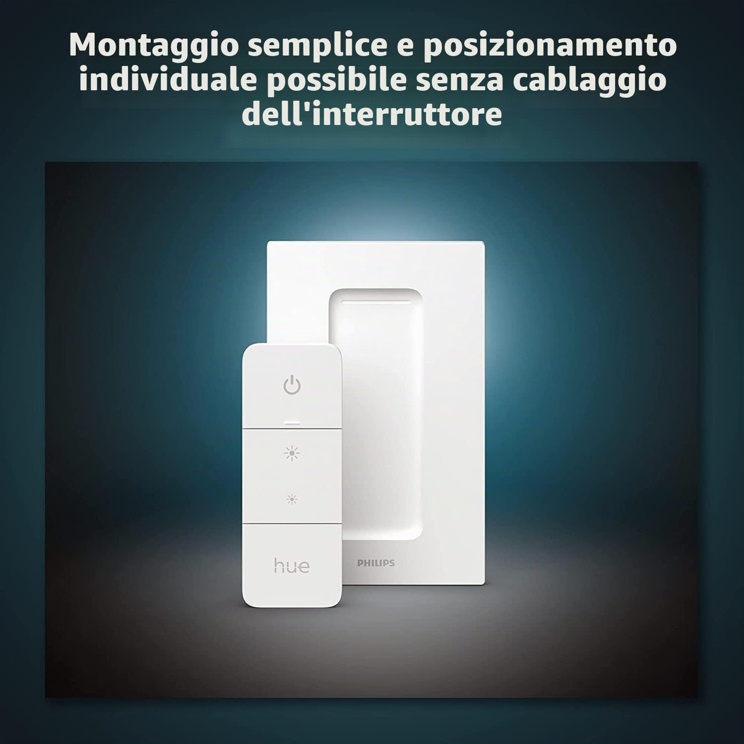 Philips Hue Set di 2 dimmer intelligenti bianchi (UE/UK) per controllare lampade e scenari di luce, interruttore senza fili senza installazione, bianco