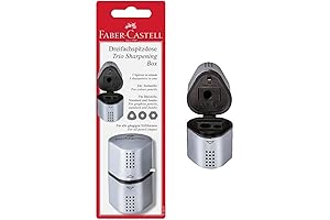 Faber-Castell Manual Pencil Sharpener for Artists - 3-in-1 Handheld Sharpener for Colored...