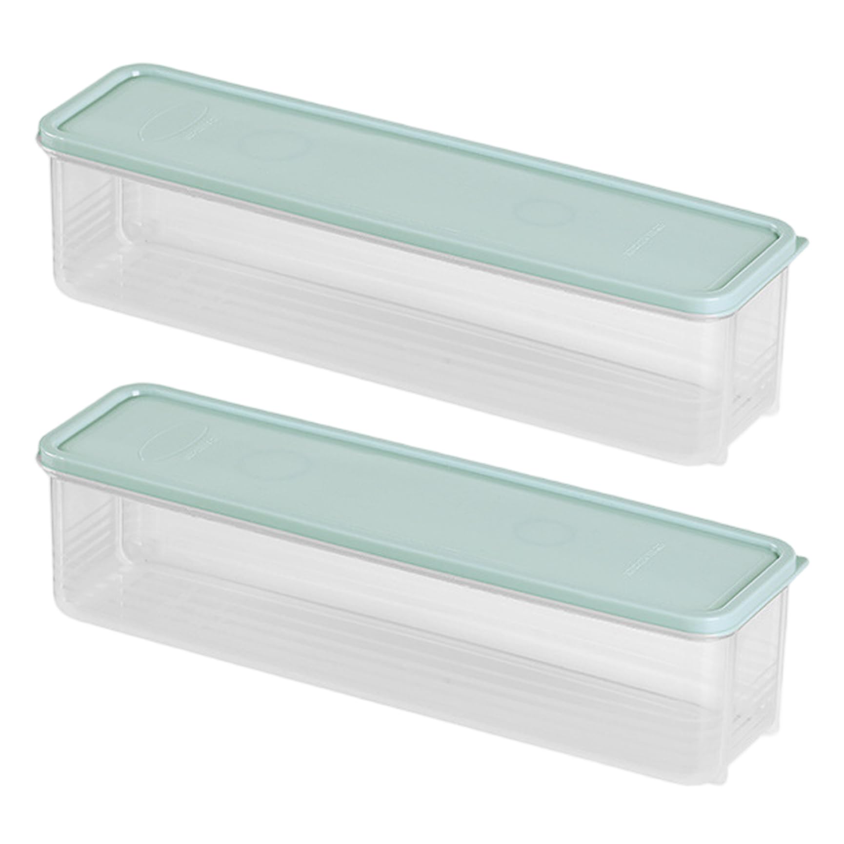 Beahing Blue Pasta Storage Containers, 2Pcs Food Storage Containers With Lids, 12X3x3 Inch Spaghetti Noodle Container For Refrigerator