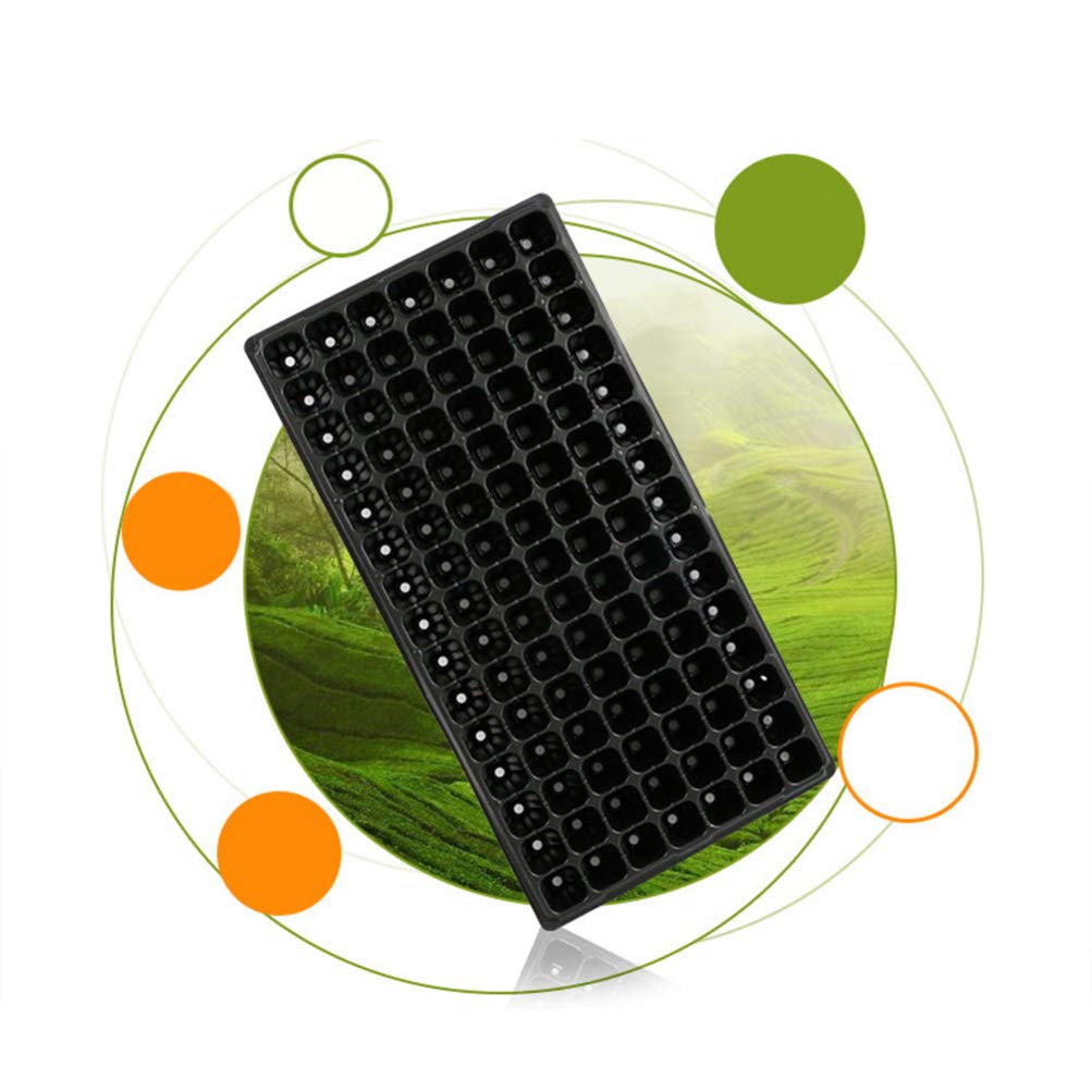 Cabilock 5 Pcs Plateaux de Semences 50 Cellules Semis Plateau de Démarrage Jardinage Germination Plateau Plante Kit de Démarrage pour La Propagation des Semis Noir