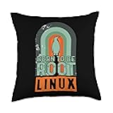 Born To Be Root Linux Retro Vintage Nerd Heaven Throw Pillow
