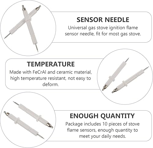 Miniatura 6 de 30 piezas de sensor de aguja, quemador de estufa de gas, encendedor de horno de gas, piezas de estufa de gas, sensor de incendio, parrilla