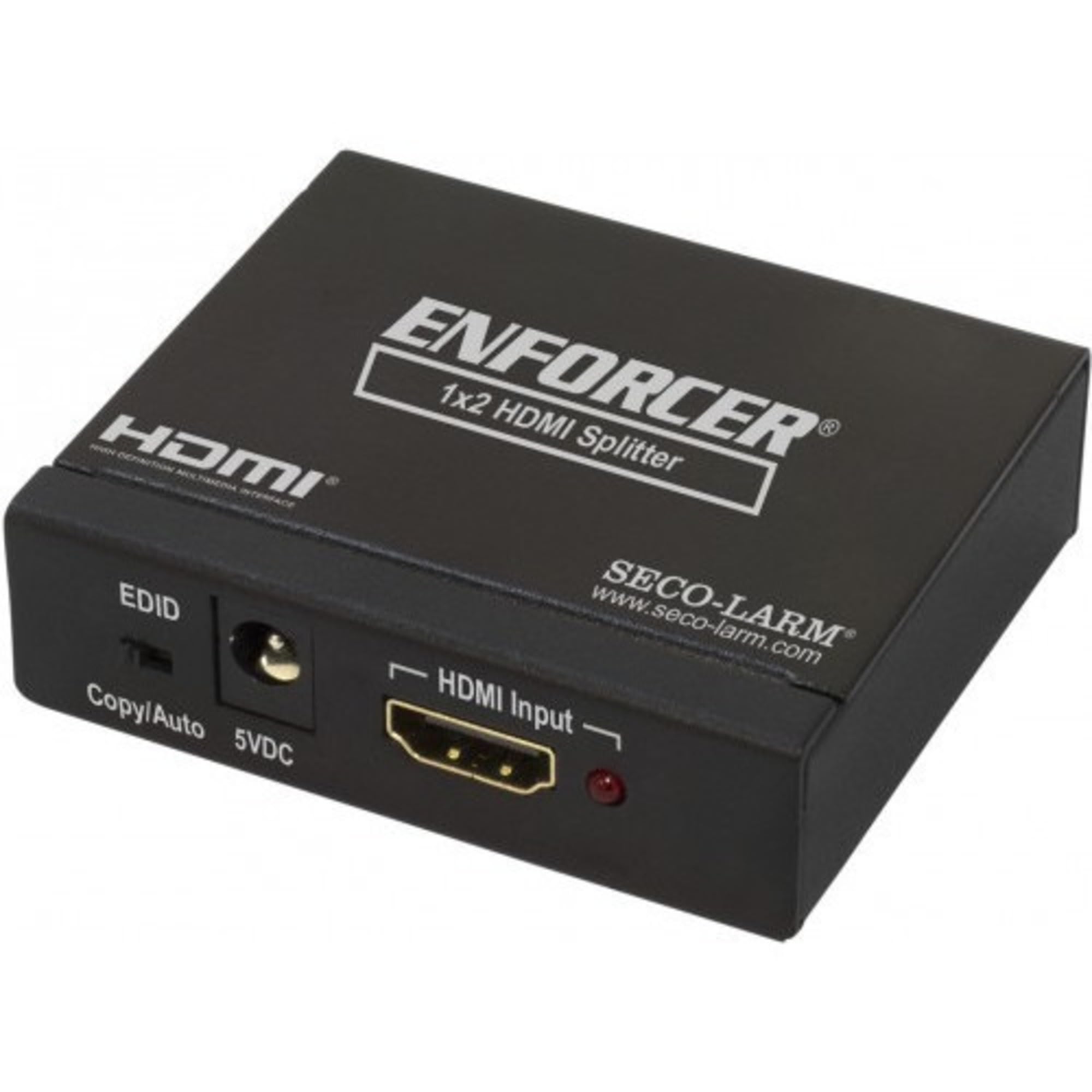 Seco-Larm MVD-AH12-01Q Enforcer 4K HDMI Splitter, 2 uscite HDMI, supporto HDR, supporta fino a 4K a risoluzione 60Hz e video 3D, alimentatore 5VDC incluso