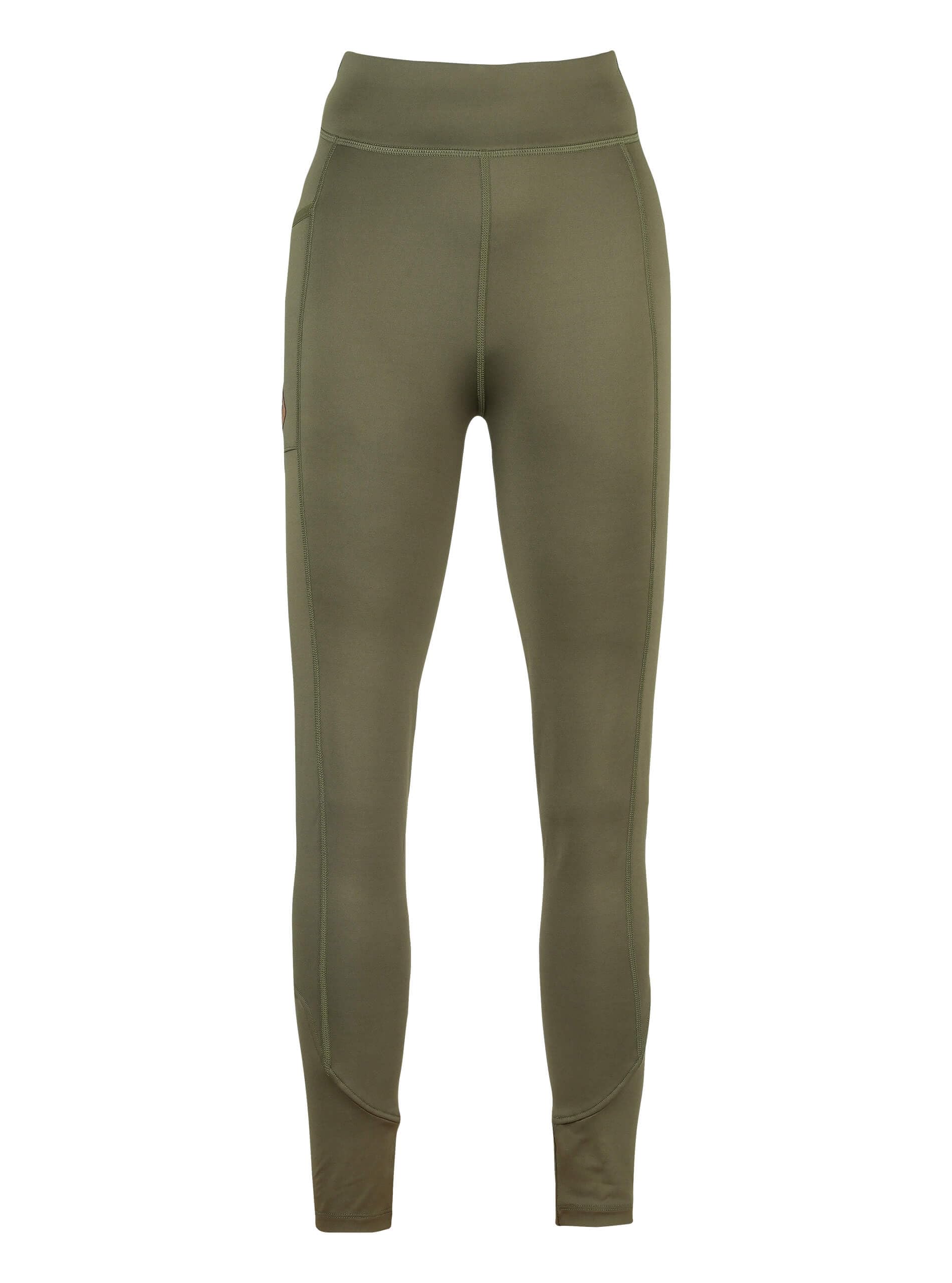 Jack Pyke Women's Green Utility Leggings – Leggings With High-Rise Stretch Fit, Thigh Pocket And Shirt Grip For Shooting, Dog Walking And Hiking – Olive, S