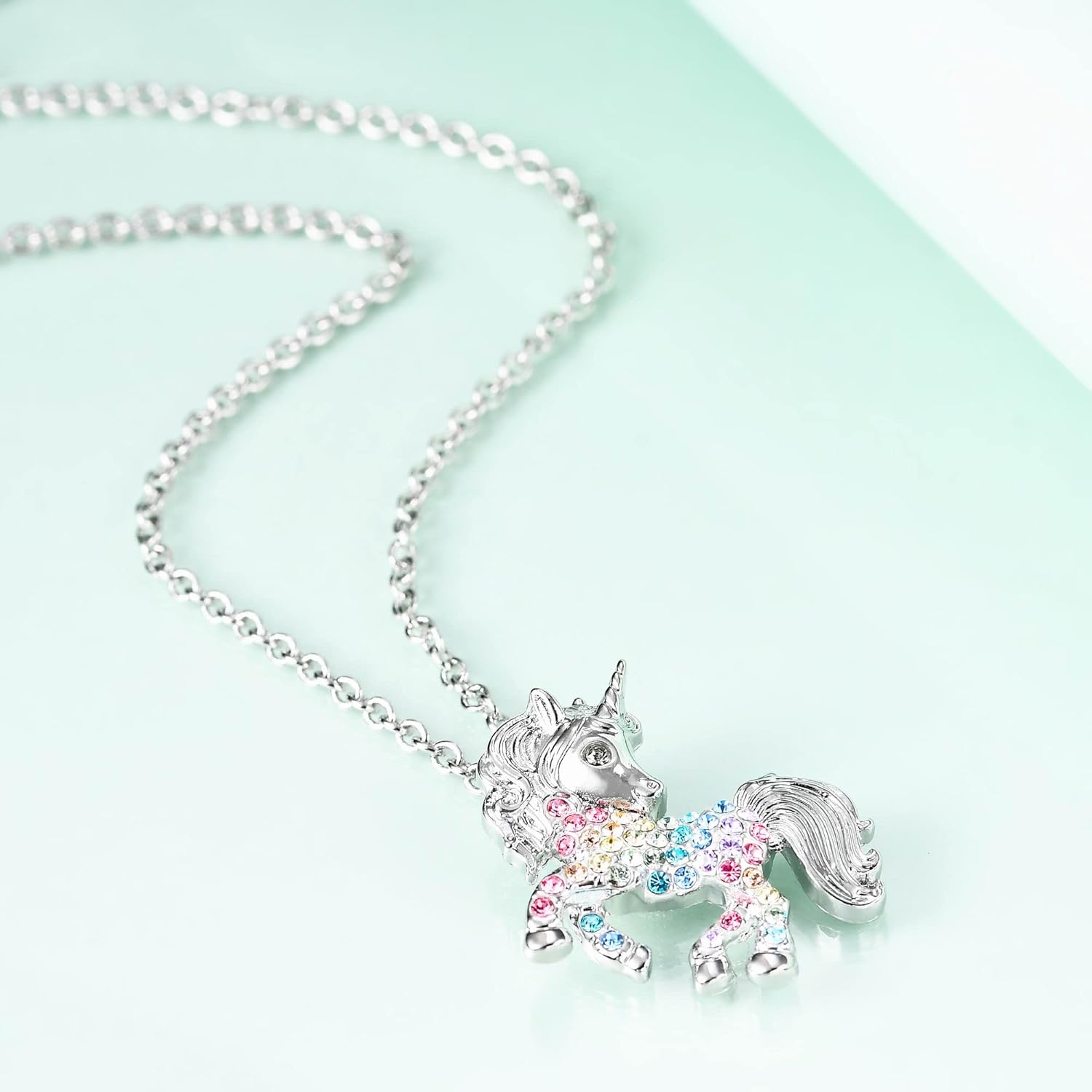 Unicorns Necklace Gifts for Girls,Rainbow Unicorn Necklaces Jewelry Gift for Women Girls Unicorn Lovers - Image 3