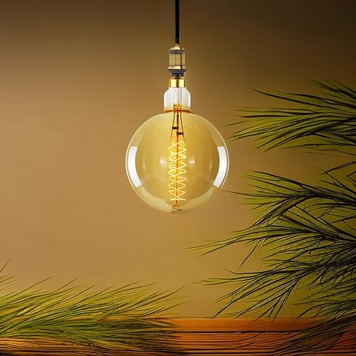 Miniatura 6 de Bombilla Edison gigante G200 incandescente vintage de 60 W, filamento espiral 110130 V, E26, bombilla de gran tamaño (G200)