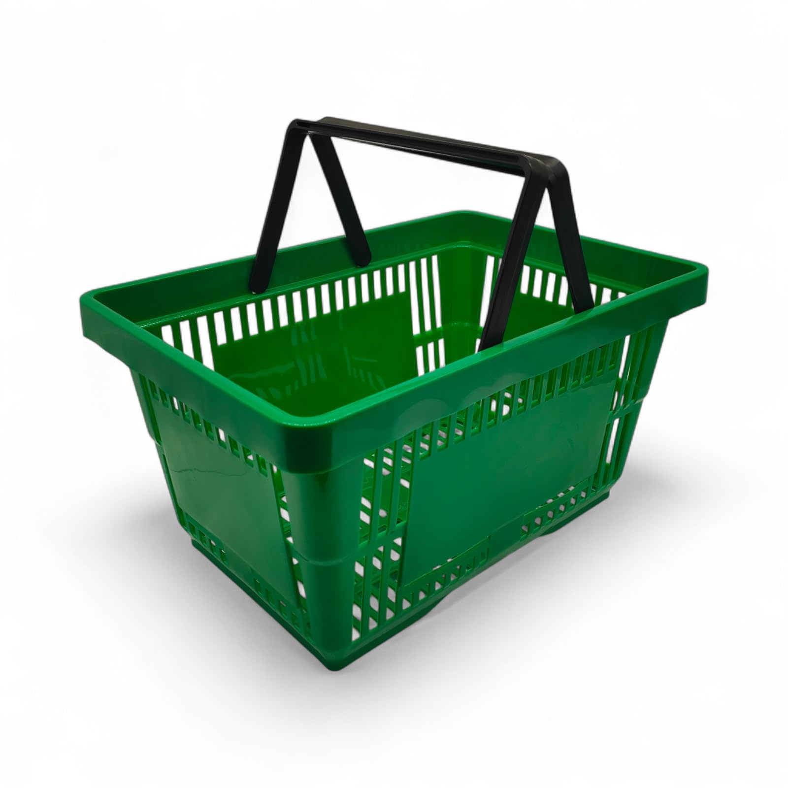 22 Litre Plastic Shopping Basket with Handles – Heavy-Duty HDPE Basket for Retail, Grocery & Convenience Stores – Lightweight, Stackable