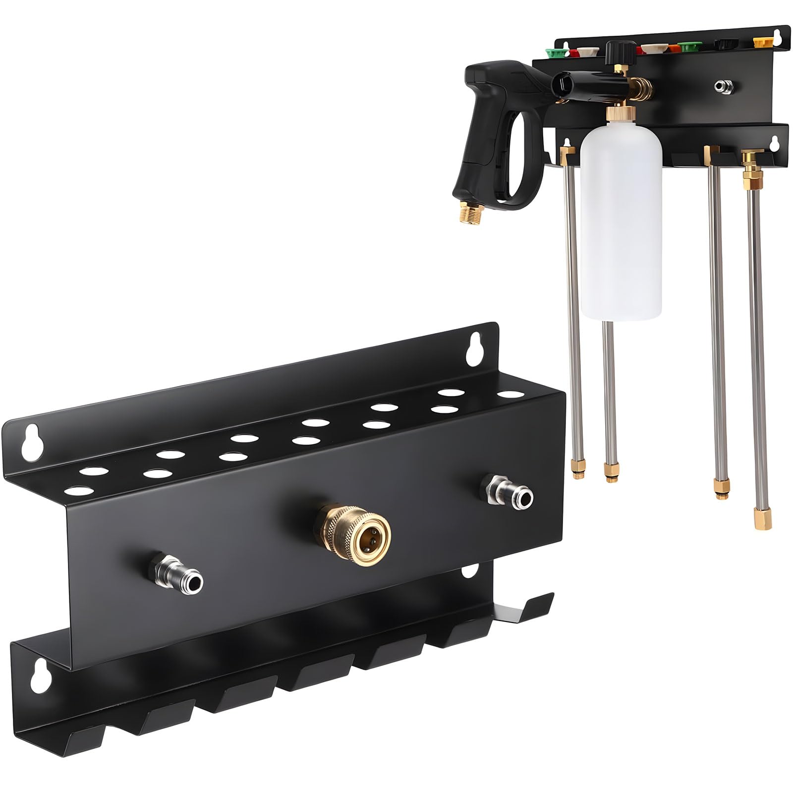 Capacity Pressure Washer Addition Planner with Multiple Possessors for Spume Howitzers and 11 Nozzles Excellent for Comprehensive Storage Repairs Permanent Mild Steel Wall Mount Pressure Washer