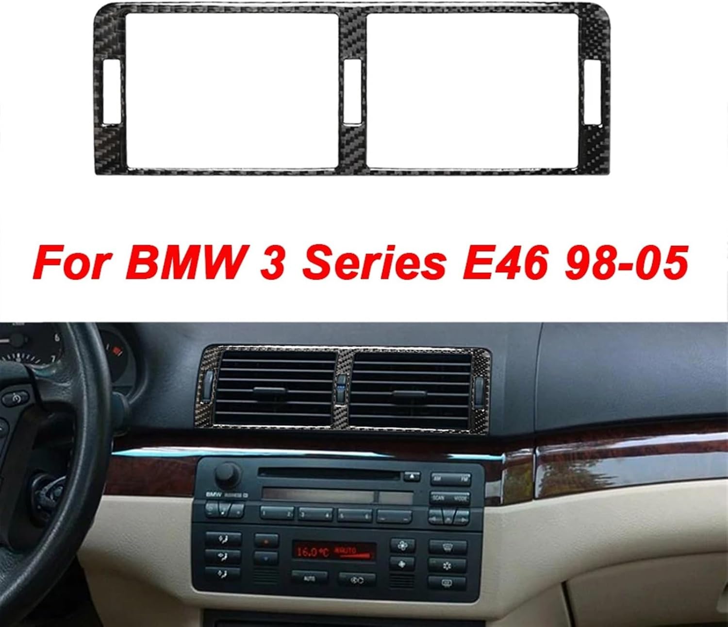Carbon Fiber Interior Air Conditioning Vent Outlet Cover Trim Sticker for bmws 3 Series E46 1998-2004 Accessoire Voiture