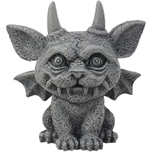 Ebros Gothic Horned Bat Cat Gargoyle Bast Figurine Small Mythical Fantasy Decor Statue 3.25" Tall As Talisman of Protection Fairy Garden Accessory DIY Renaissance Or Medieval Collectible