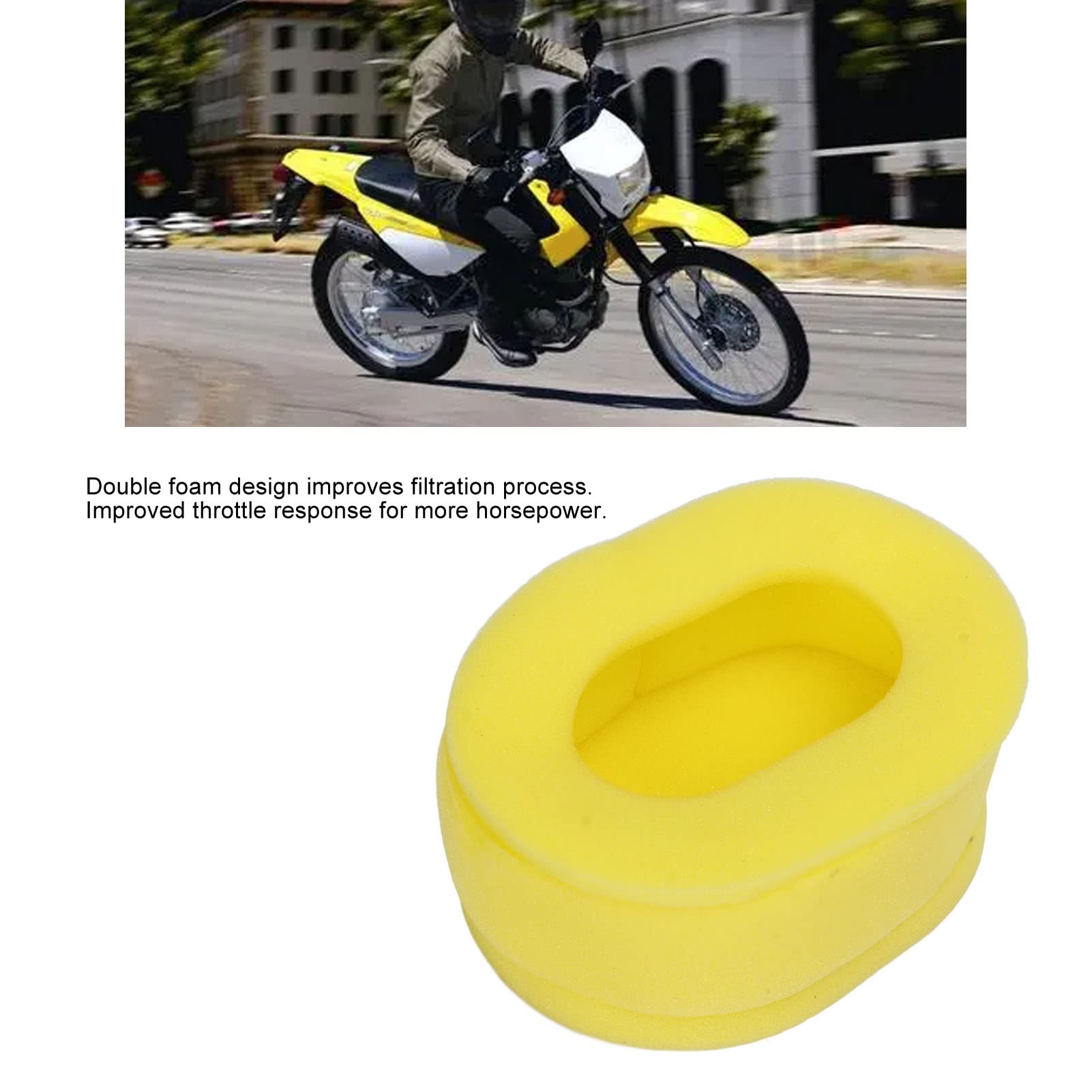 Filtre à Air Double Mousse Suzuki DR125/200 - Pièce Remplacement Moto - Jaune