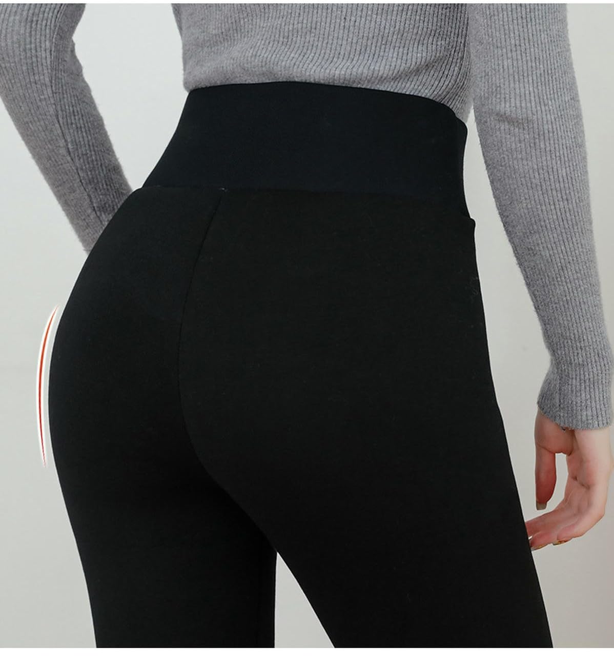 Calzamaglia Termica Pantaloni di Cotone A Agnelli Invernali da Donna con Folti Leggings in Pile-Grigio Scuro B-XL
