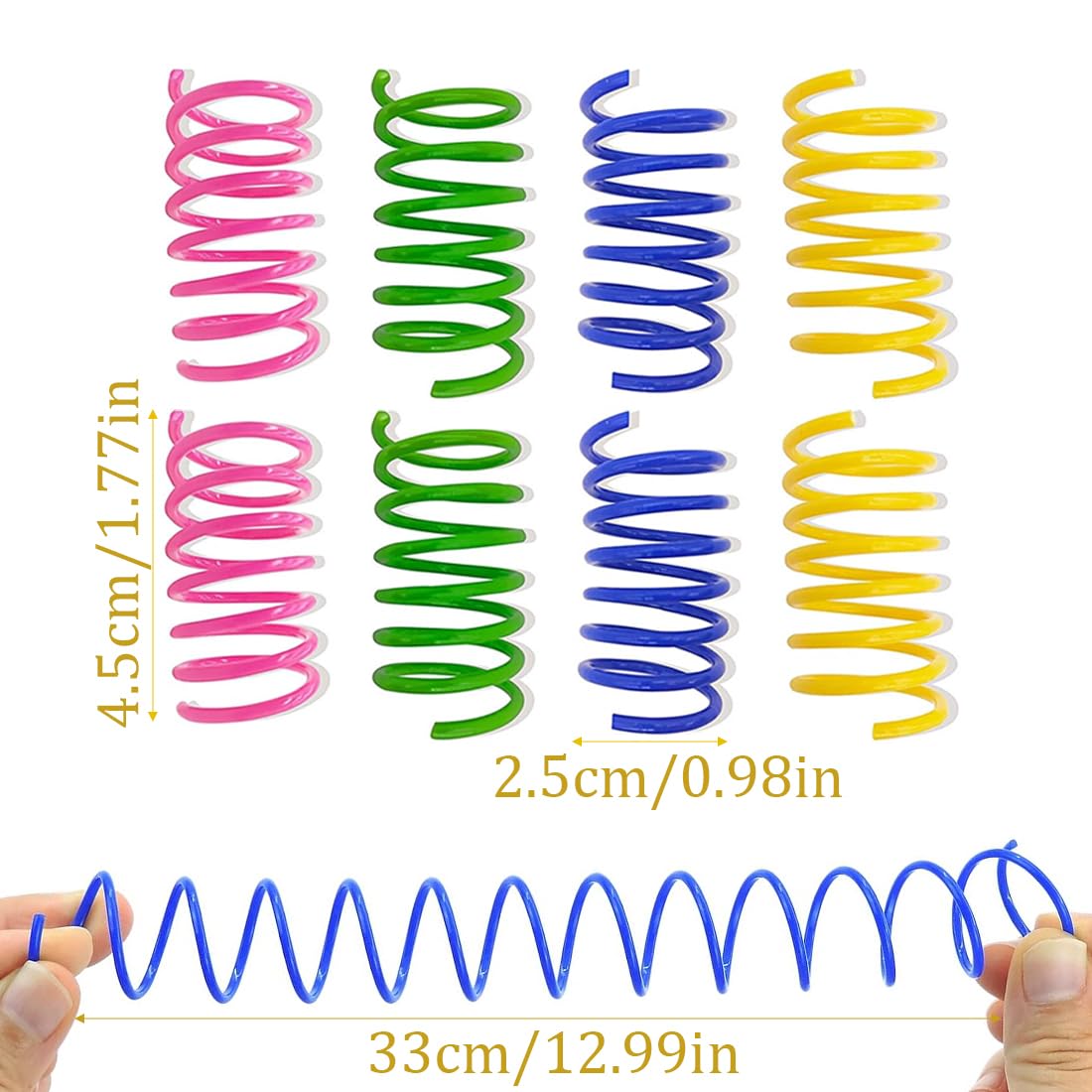Jouet Ressorts Chat,16 Pcs Ressort Jouet Chat, Jouet Ressort pour Chat, Jouets Chat, Chat Ressort en Spirale en Plastique Jouet