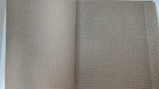 Image of 12 inch x 59 inch 14CT Counted Cotton Aida Cloth Cross Stitch Fabric (Beige Brown)