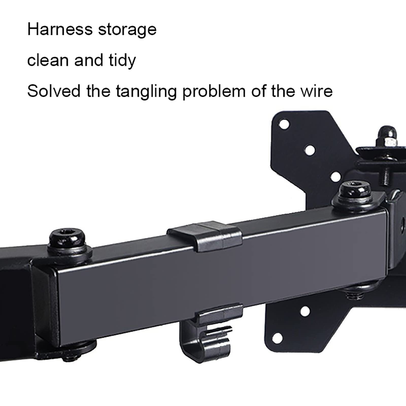 HYJYGM Tabella Top TV Stand, Supporto a Doppio Monitor, Bracci Completamente Regolabili per impieghi, Contiene 2 schermi, misurano Uno Schermo Piatto da 10-27 Pollici, Max Vesa 100x100mm (Nero)