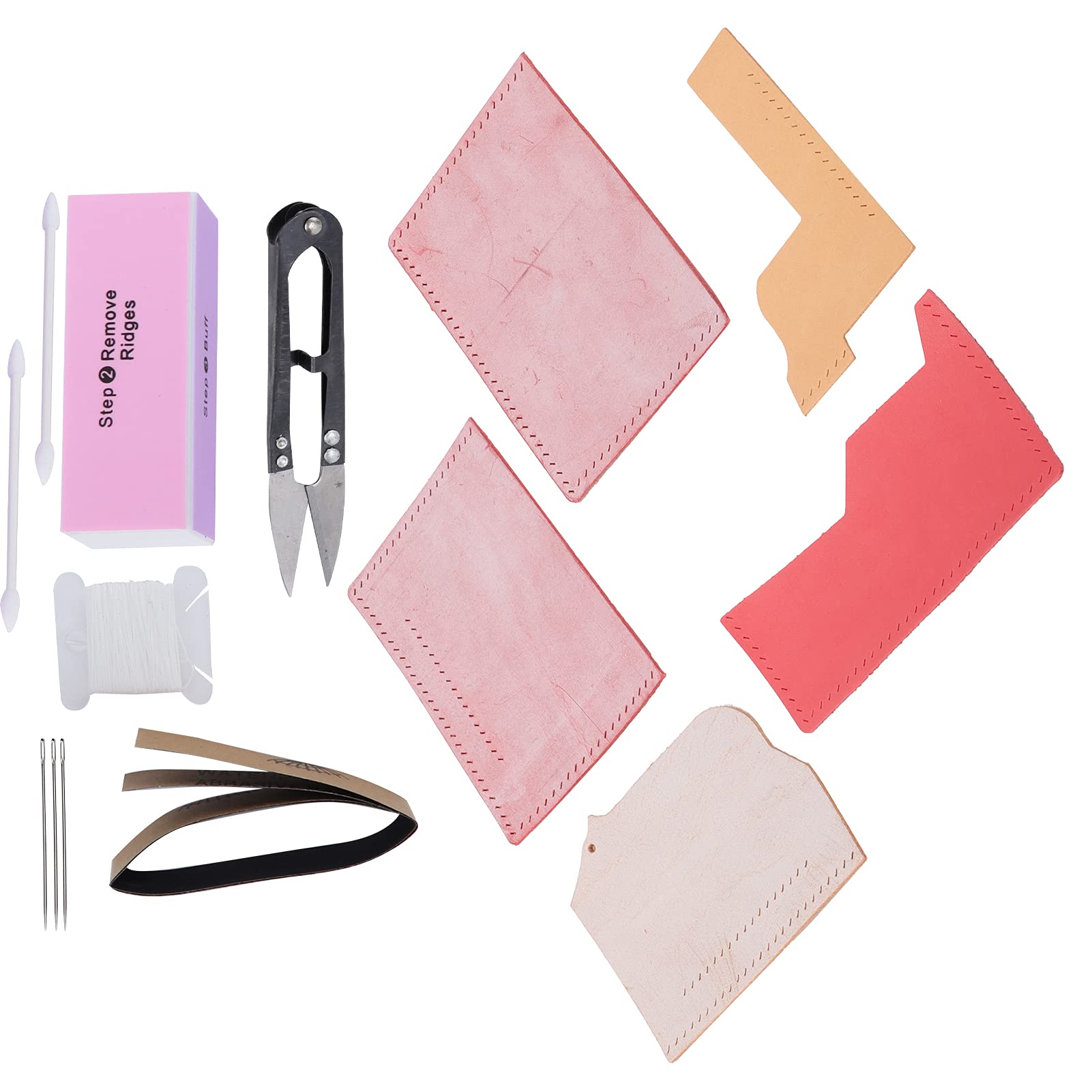 FEIP Material Package, Leather Blanks Sublimation Blanks Sublimation Package Hand-made 1 Box with Tools for Festival for Birthday(watermelon red)