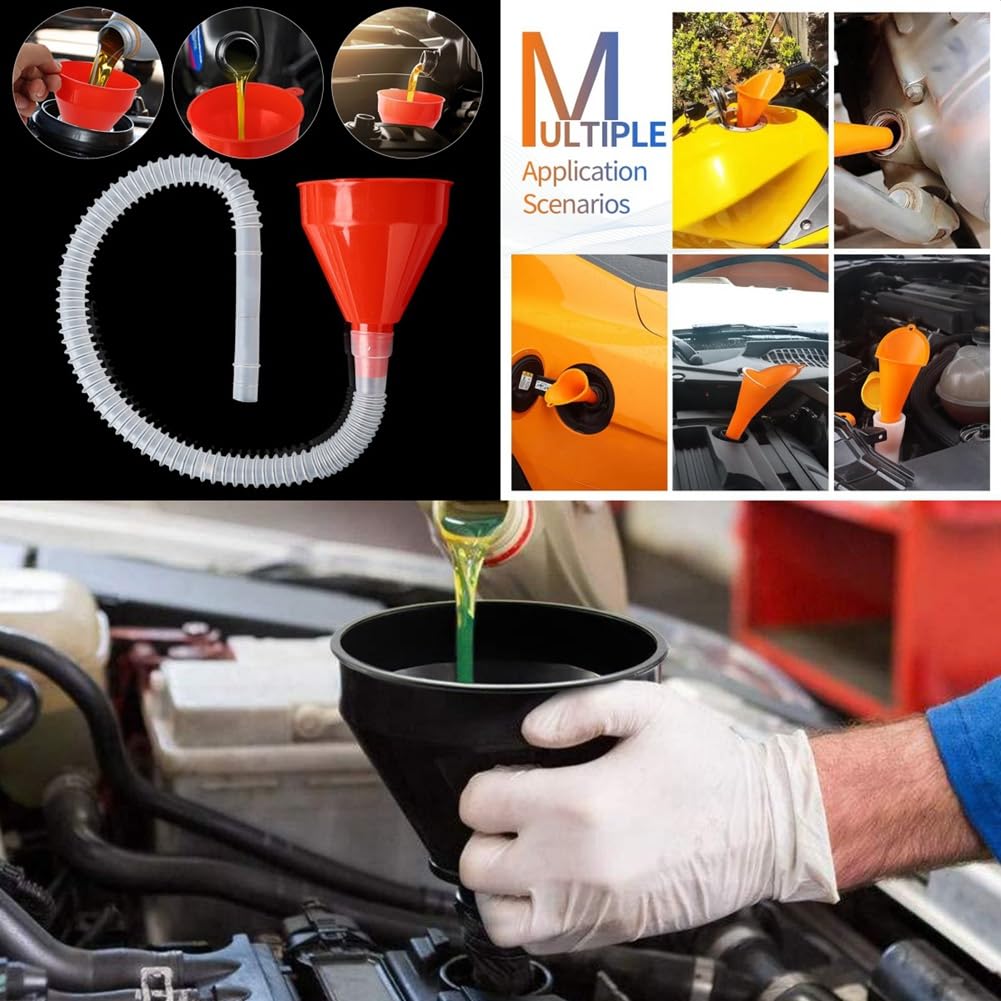 1~8pcs Folding Telescopic Refueling Funnel Oil Fuel Water Transfer Flexible Hose Car Motorcycle Auto Engine Spill Proof Spout - 34 - View #5