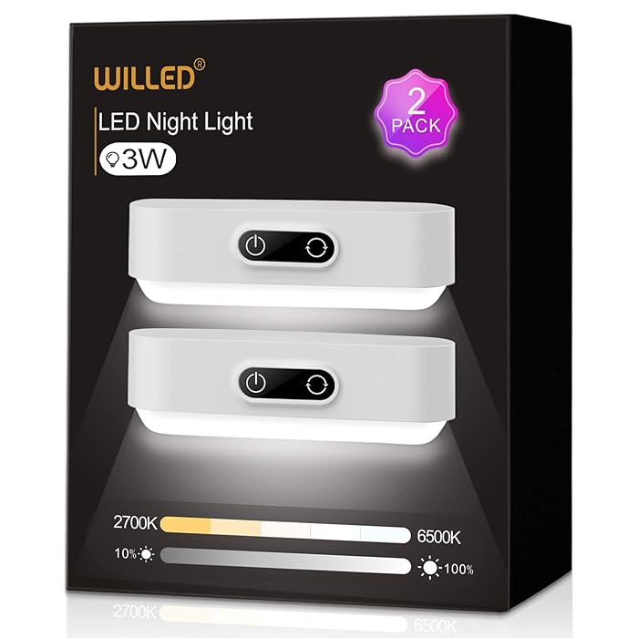 Buy WILLED Upgraded 3W Touch Lights, 5 Colors Adjustable, Dimmable Tap