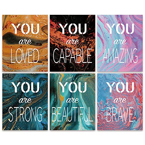 SIGNWIN Set of 6 Prints Unframed Poster Encourage Girls Quotes Wall Art Photos for Bedroom Kids Room - 8