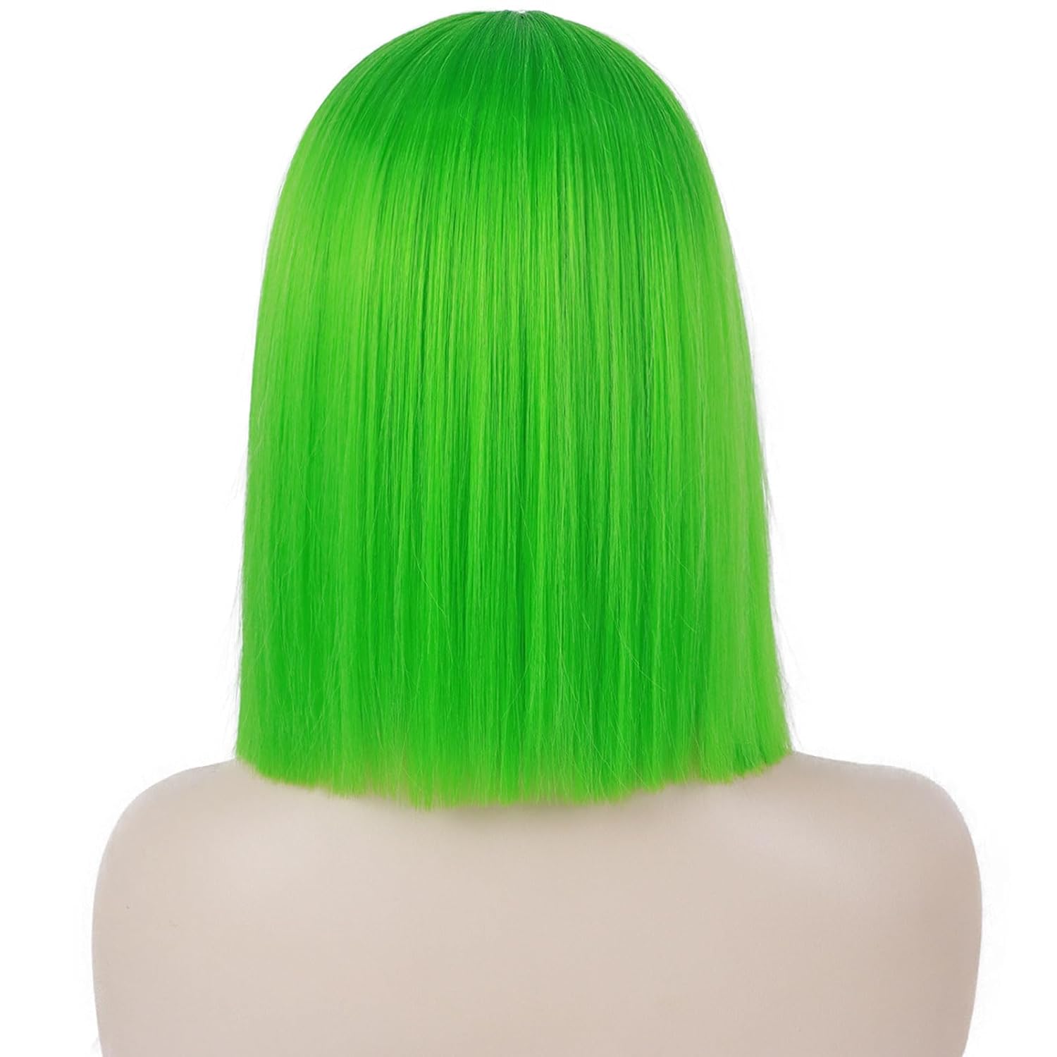 Neon Green Wigs for Women Short Lime Green Bob Wigs for Women’s Costume Straight Colorful Cosplay Halloween Christmas Party St. Patrick's Day Wig (12 inches) - Image 6