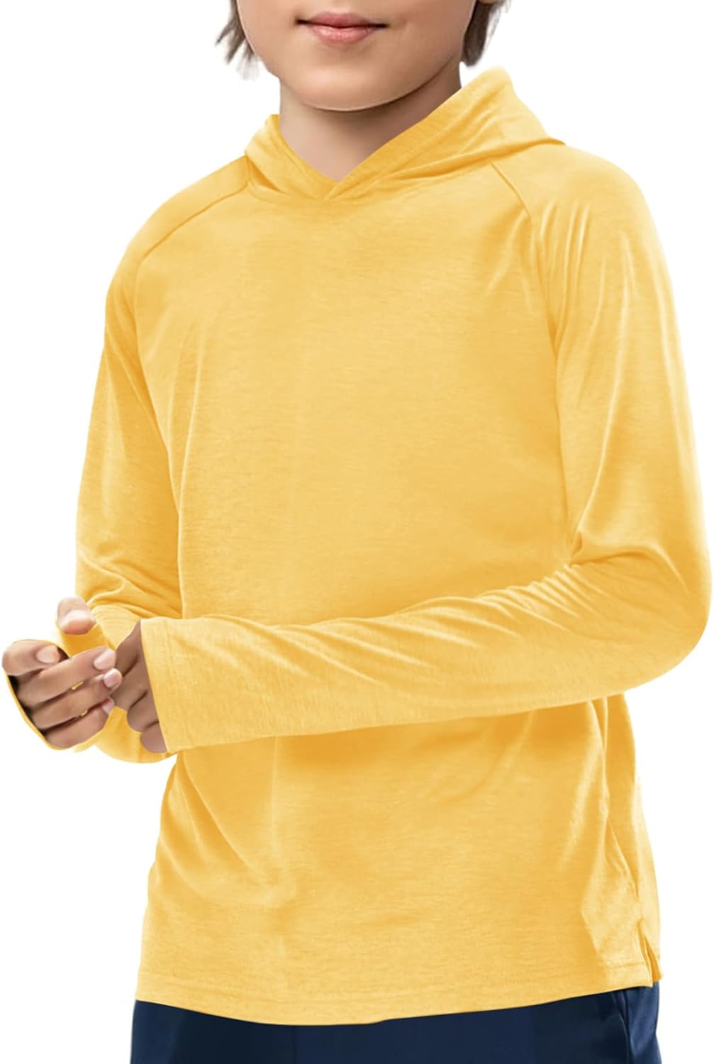 Haloumoning Boys Athletic Hoodies Youth Raglan Long Sleeve Pullover Hoodie Sweatshirts with Thumbhole 5-14 Years