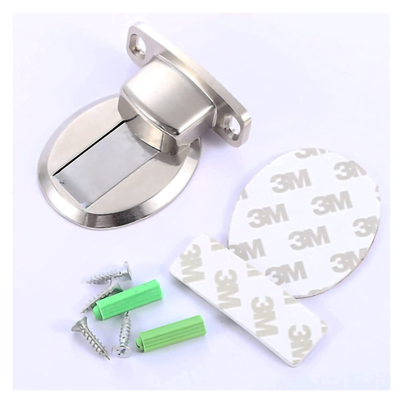 Door Stopper, Magnetic Stainless Steel Door Catch Wall Mount Holder Home Anti-Collision Invisible Stop(Silver)