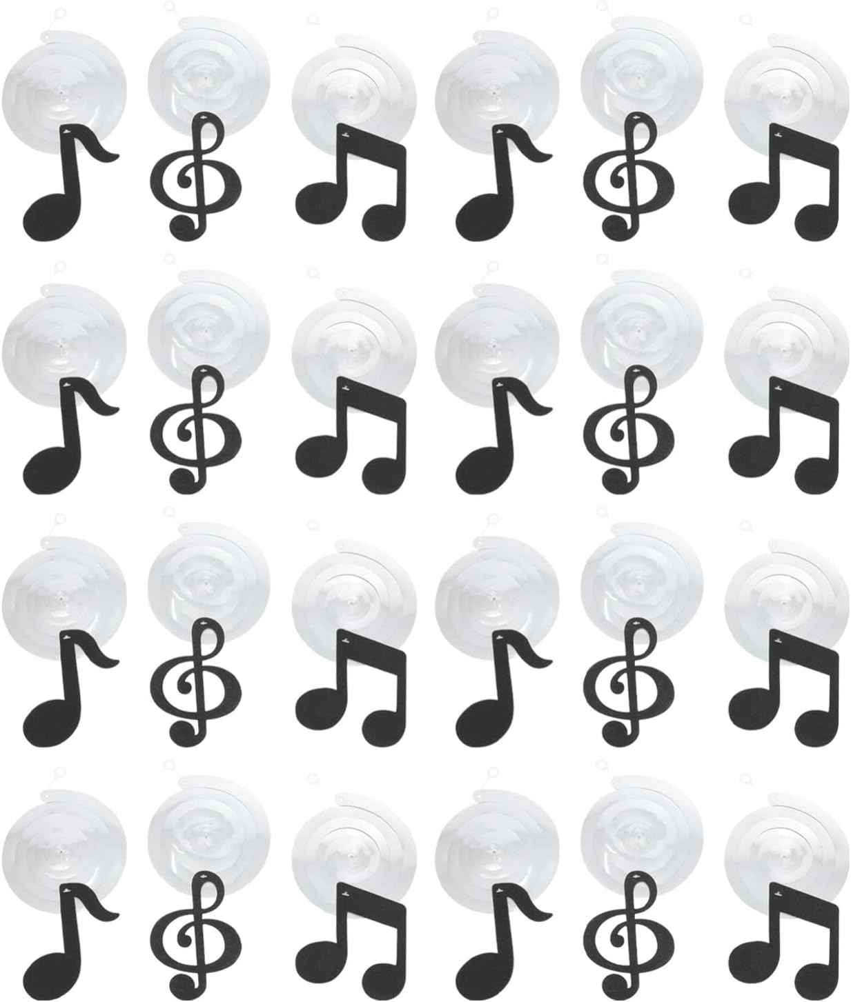 Unomor 24pcs Musical Note Hanging Swirl Decorations Unique Party Ornaments for Music Festivals Bar Layout and Celebrations Black Color Design for Long-Lasting Use
