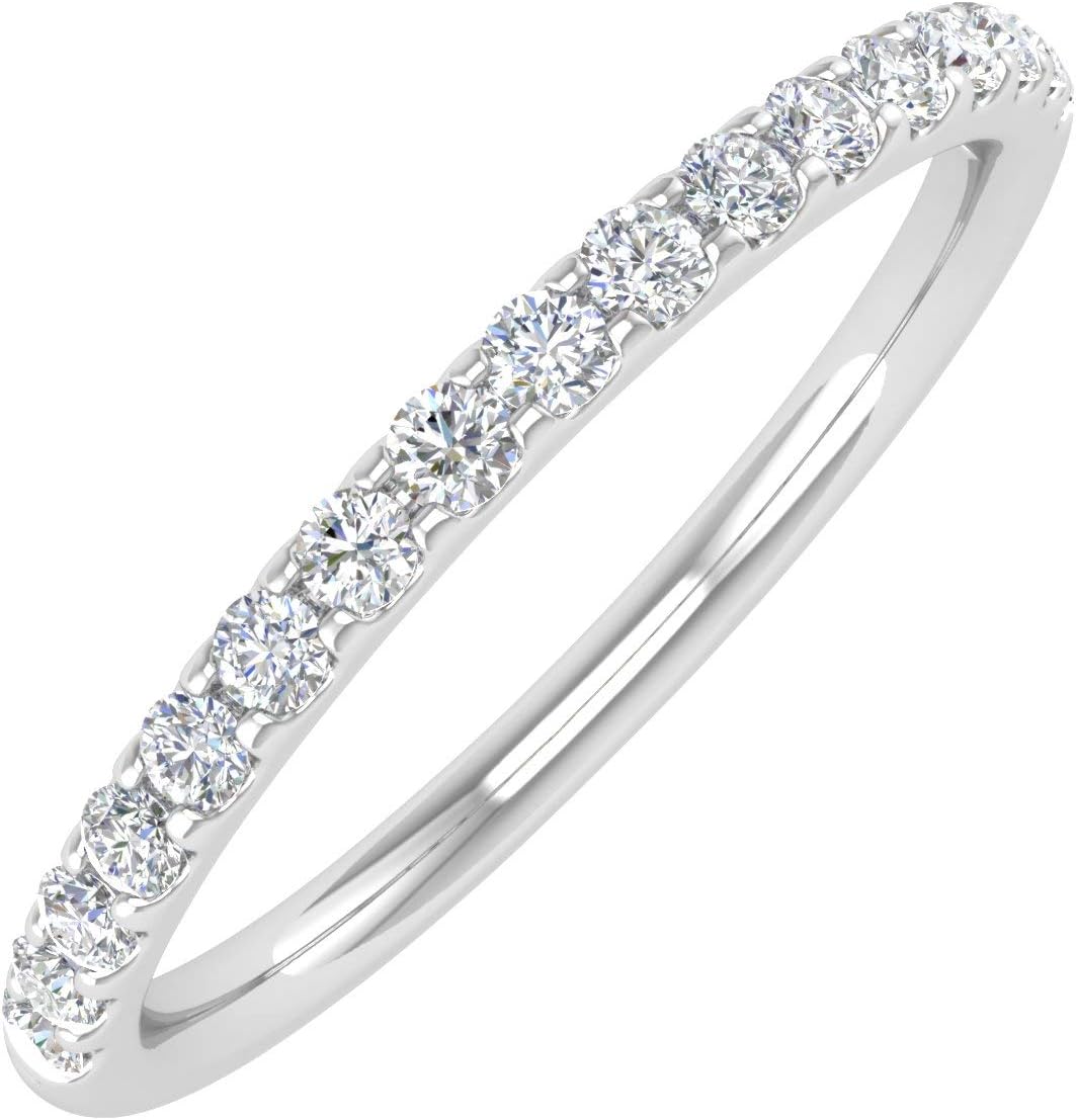 1/4 Carat Round Diamond Wedding Band Ring in 10K Gold