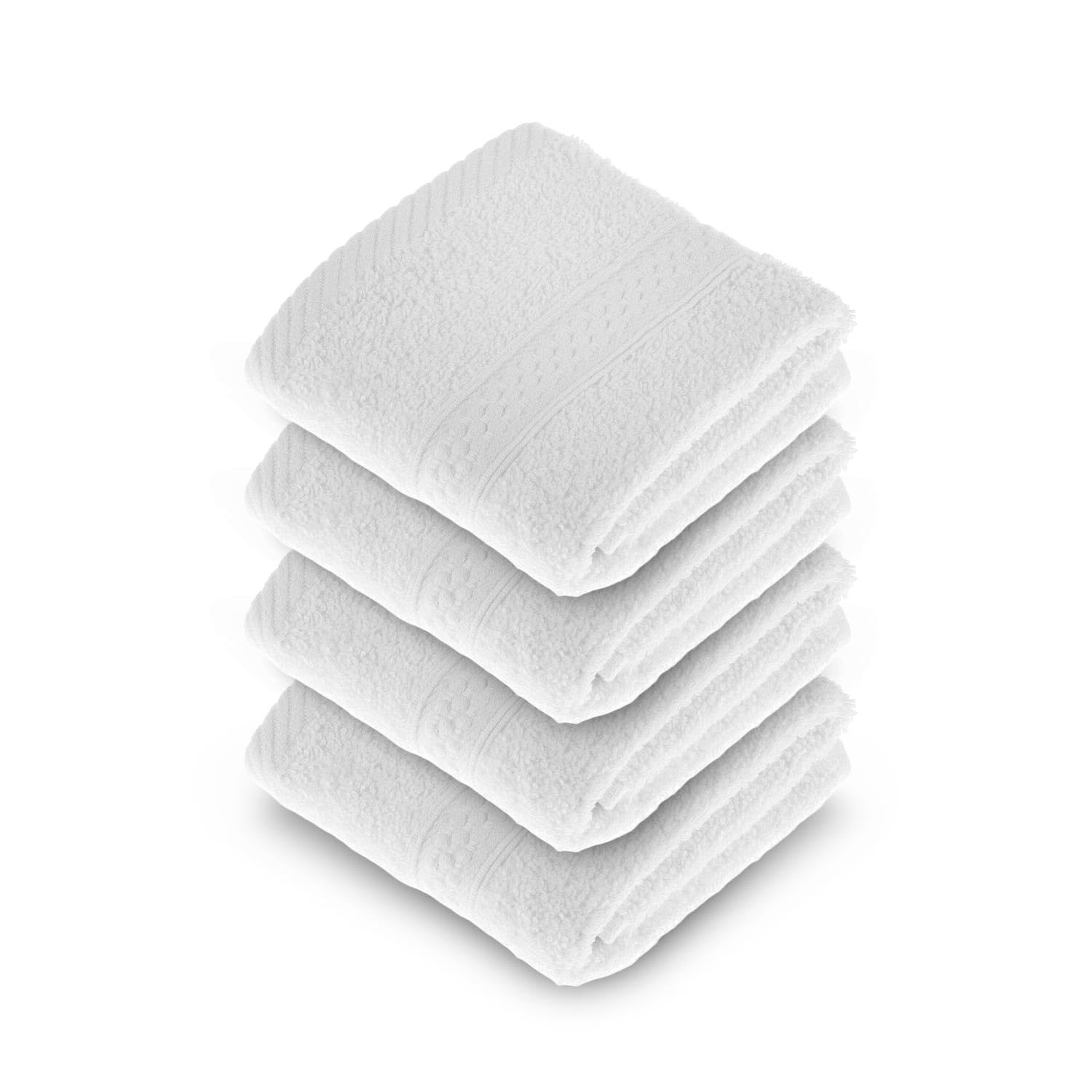 HOMESCAPES Light Blue Turkish Cotton Set of 4 Face Cloths Flannel Super Soft Thick & Absorbent 500 GSM Towel Heavy Weight for everyday Luxury — view 289