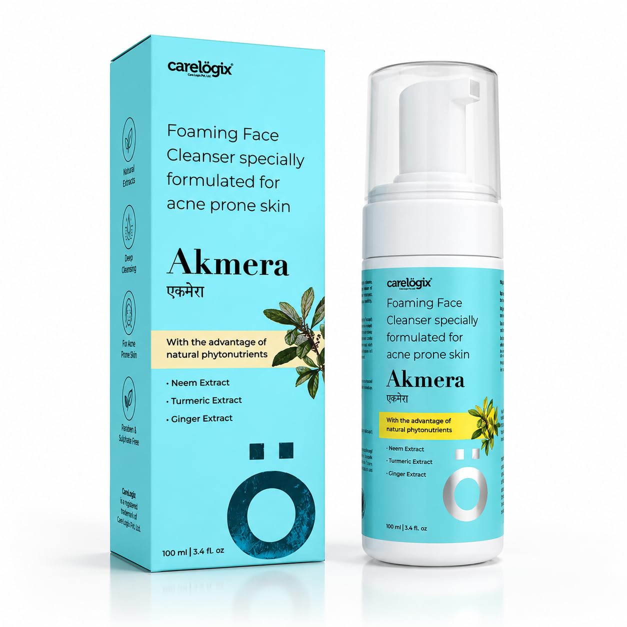 AKMERA FOAMING FACE CLEANSER FOR ACNE PRONE SKIN – NEEM, TURMERIC & GINGER EXTRACT – ANTI ACNE FACE WASH – 100 ML-image-30