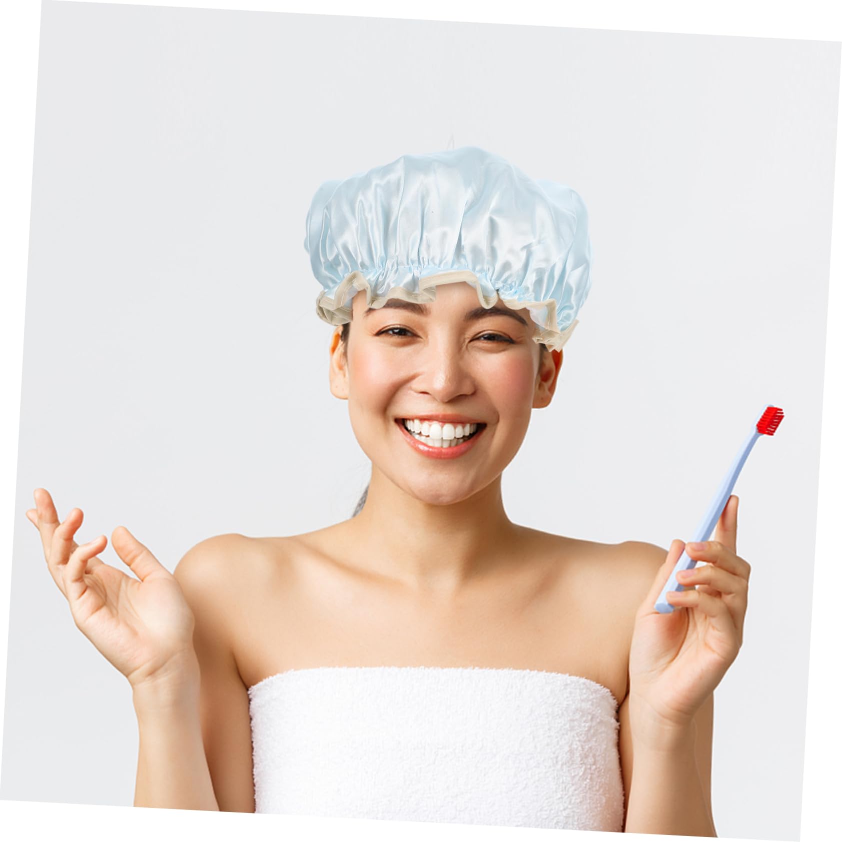 Healvian 12piezas Gorro De Doble Capa Para Mujeres Pack De Unidades Para Baño y Spa Protección Efectiva Del Cabello