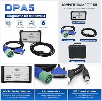 380002884 OBD 9 Pin k-line Protocol Adapter DPA5 Diagnostic Kit 380002884 Diesel Engine Electronic Service Diagnostic Tool