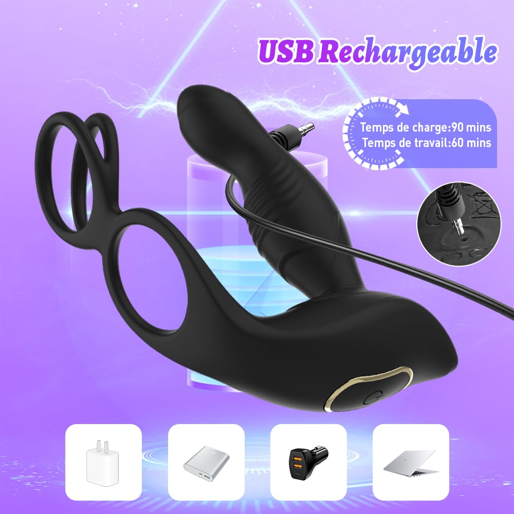Prostata Vibratore Sexytoys Uomo,Anello Vibrante per Lei e Lui,Vibratore per Uomo con Telecomando, Stimolatore per Clitoride,Dildo Anale Vibratore con 10 Modalità Anal Plug Vibratore per Uomo Sex Toys