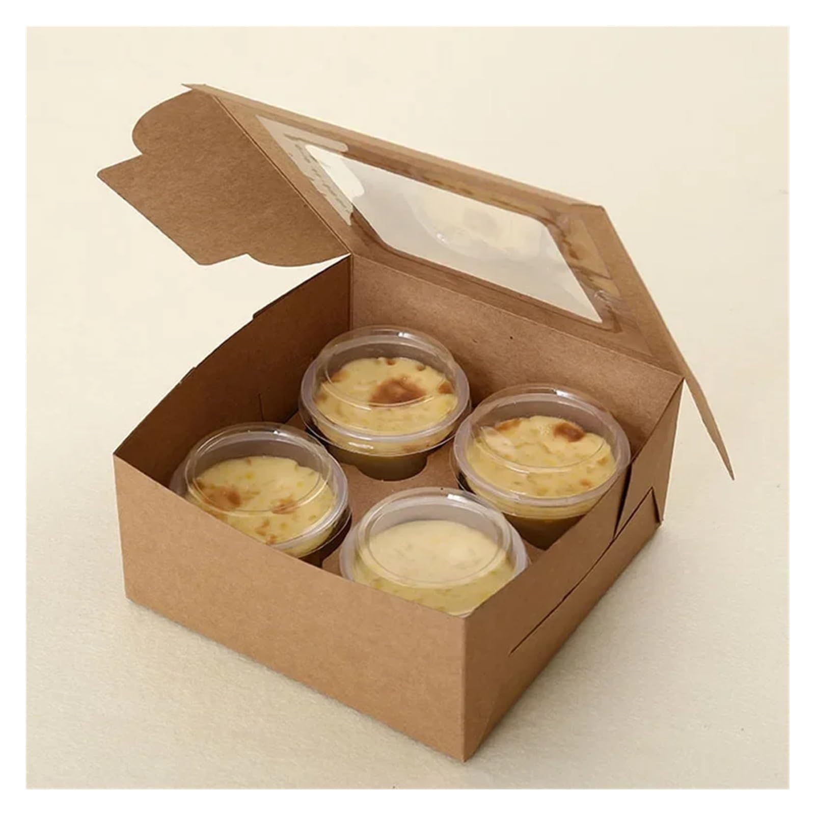 20 Uds. Caja de papel con ventana, cajas for fiestas bebés y bodas, for pasteles magdalenas, embalaje alimentos for cupcakes