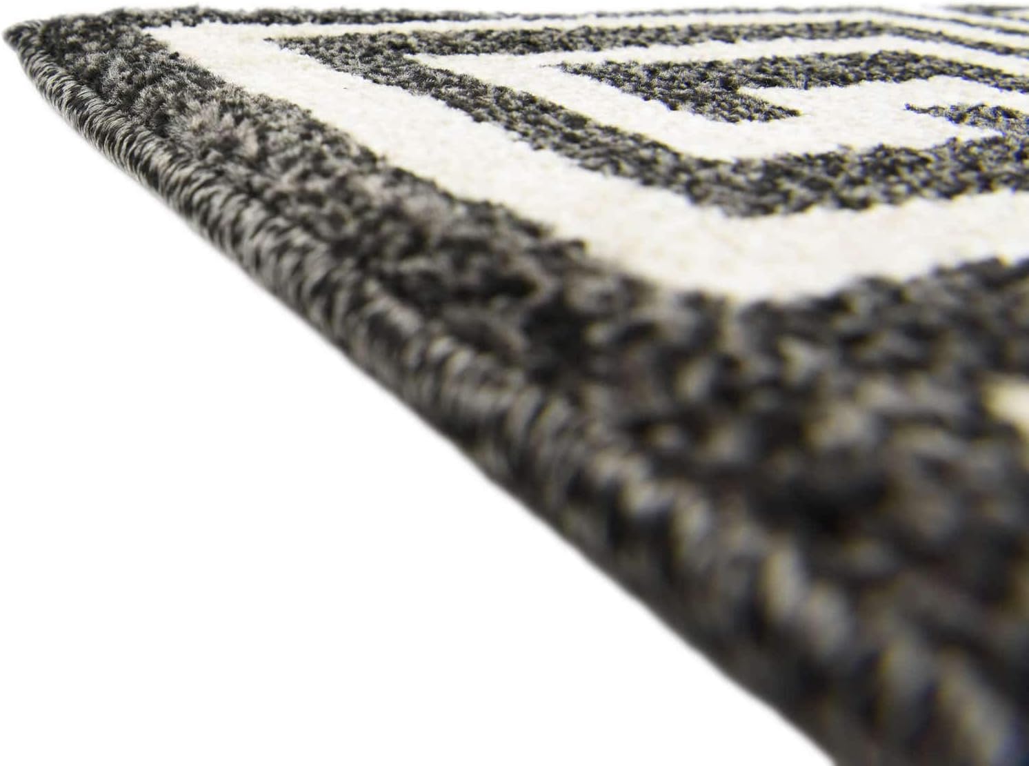 Unique Loom Athens Collection Classic Geometric Modern Border Design Area Rug (2' 0 x 6' 0 Runner, Black/ Beige)