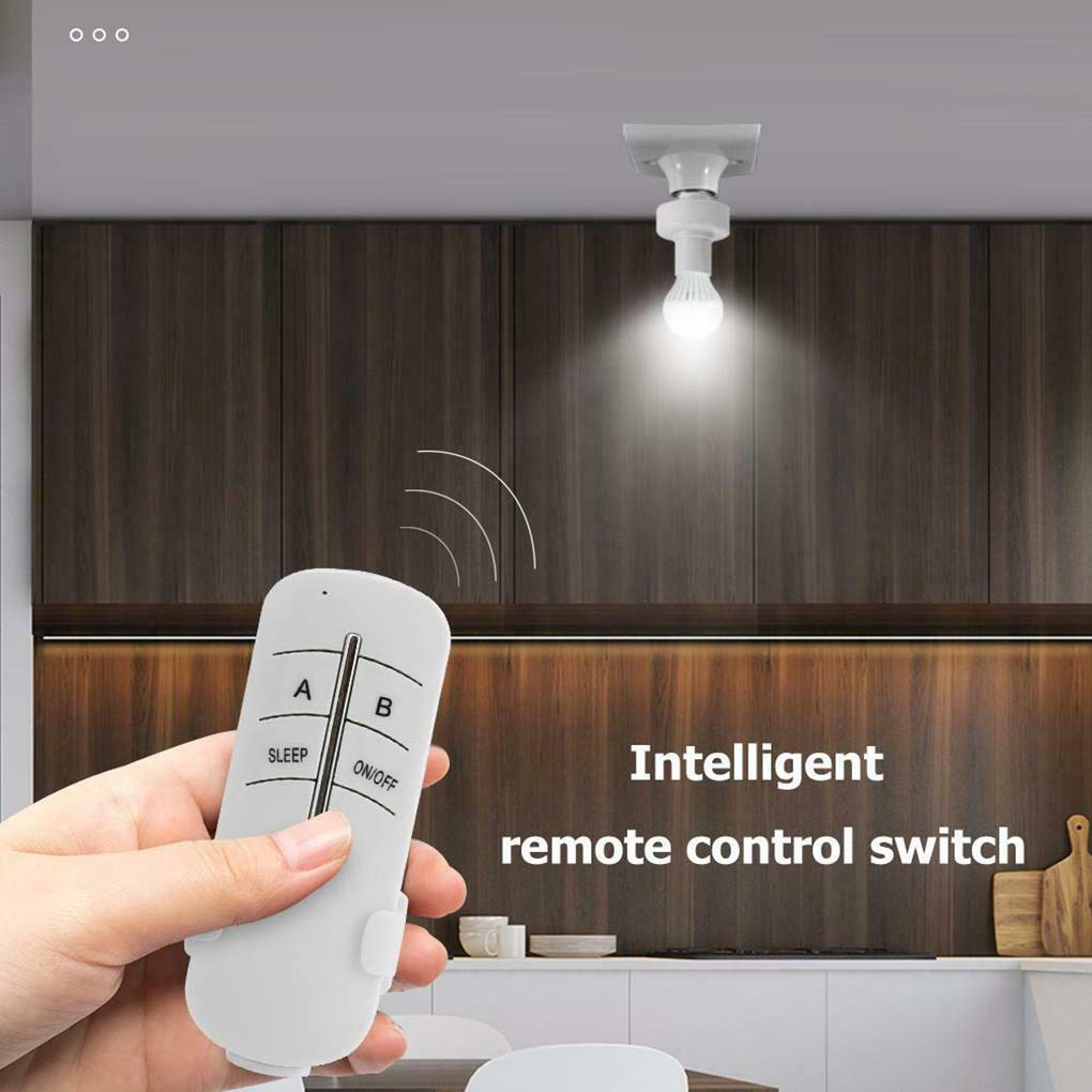 Lampe Télécommandée E27 Sans Fil - Porte-Ampoule Avec Interrupteur à Distance Jusqu'à 10m